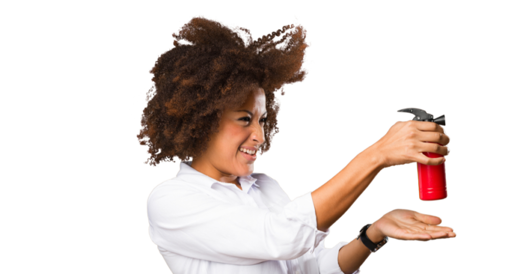 woman with 4c hair with 4c hair heat protectant
